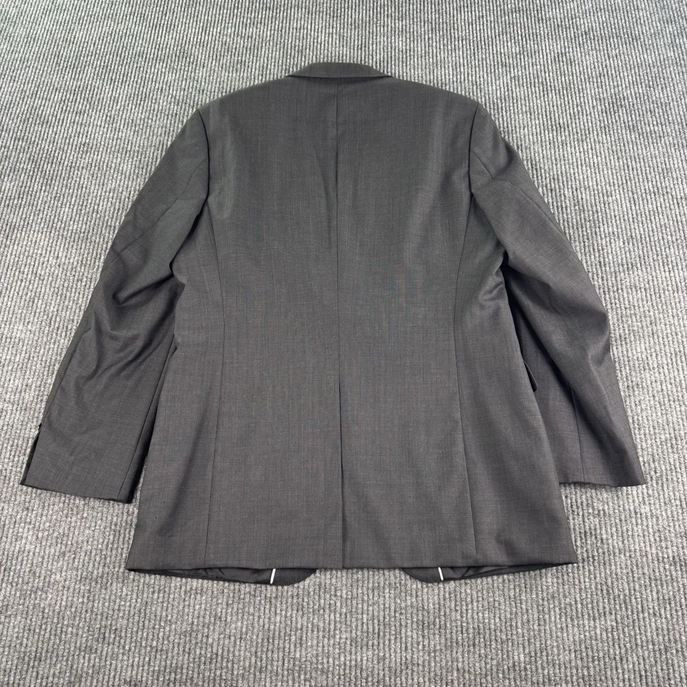 Vintage Hugo Boss Suit 42L Gray Birdseye Wool USA Union Made 38x32 Designer